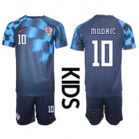 Fotbalové Dres Chorvatsko Luka Modric #10 Dětské Venkovní MS 2022 Krátký Rukáv (+ trenýrky)